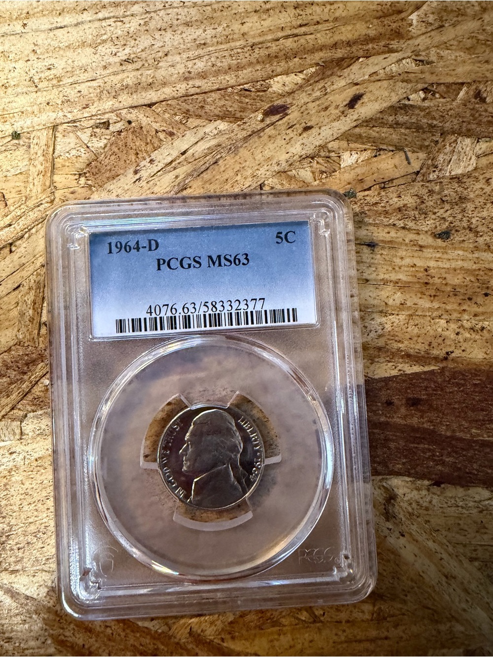 1964-D Jefferson Nickel PCGS MS63 Clear Plastic Holder